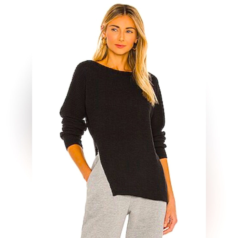 JAMES PERSE Cotton Linen Boat Neck Sweater